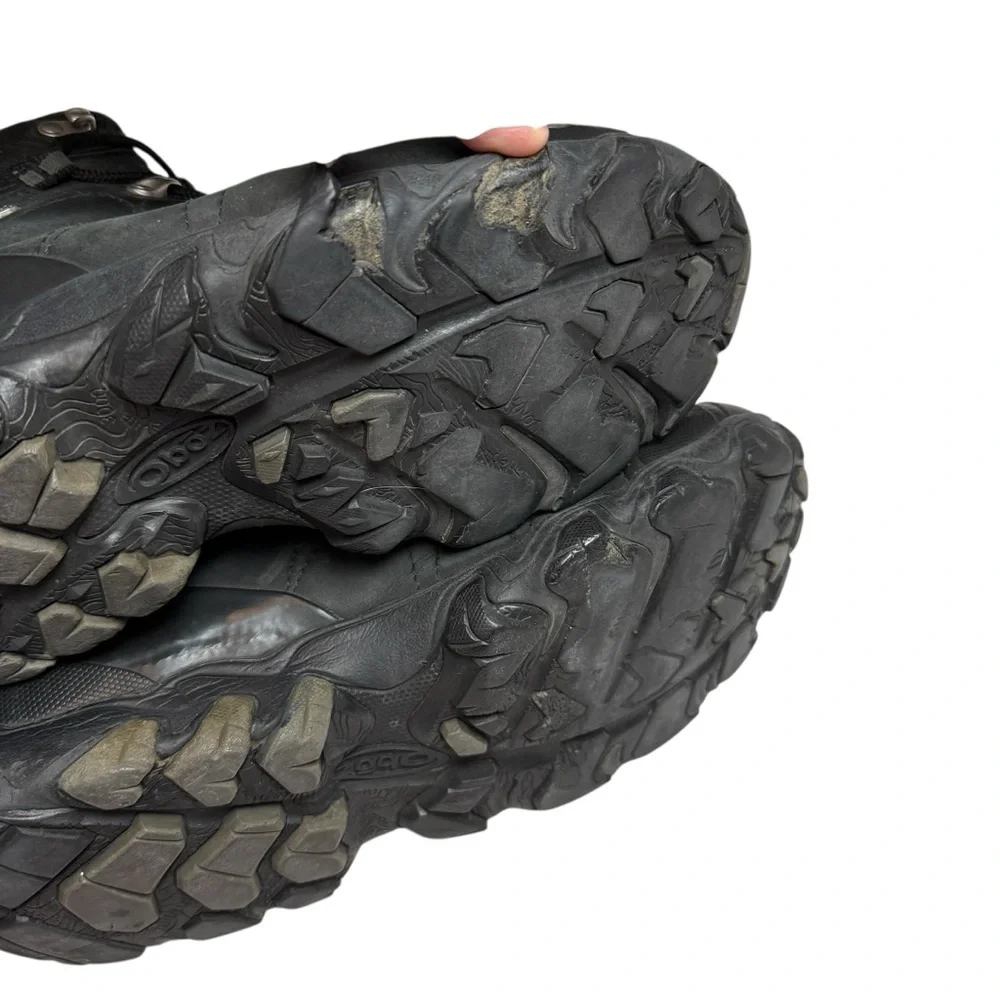 Oboz Bridger Men’s SZ 11.5 Dry Waterproof Black Leather Hiking Boots Shoes Walk